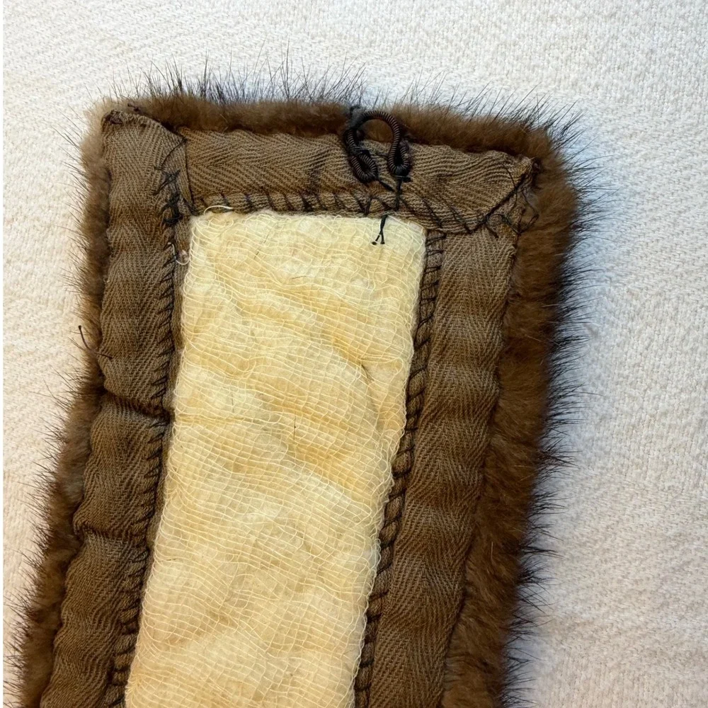 Vtg‎ Genuine Mink Fur Collar Mahogany Brown Detachable Wrap Scarf Trim Accessory